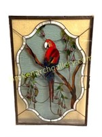 Beautiful Stained Glass Panel with Parrot