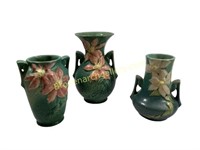 Three Roseville Clematis Vases