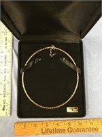 14kt Gold rope chain necklace, choker style, very