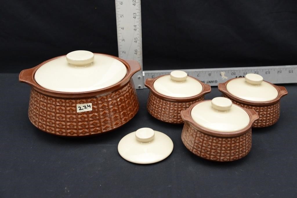 VINTAGE STONEWARE  CASSEROLE DISHES - INTERNATIONN