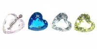 (4) Swarovski Mini Crystal Heart Shaped