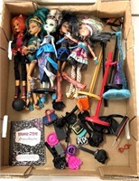 Monster, high dolls, and accessories