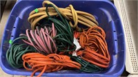 Lot of 10 Extensions Cords Various Lengths &