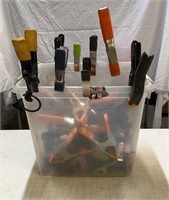 Bin of Assorted Spring Clamps Various Sizes