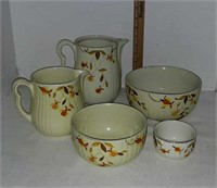 Hall Jewel Tea 5pc bowls & pitchers set,