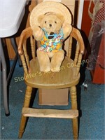 High chair with bear