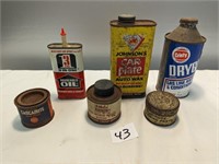 Lot of Vintage Advertising Cans, 6 Pcs