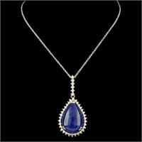 17.11ct Tanzanite & 0.64ctw Diam Pendant - 14K Gol