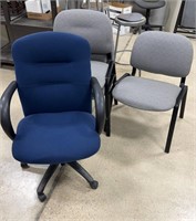 (3) Cushion & Metal Chairs, Swivel Cushion Chair