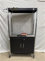 Metal Rolling Cart w/ Outlets, Misc. Books