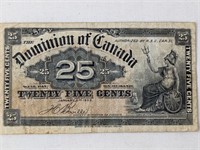 DOMINION OF CANADA 25 CENT BANK NOTE