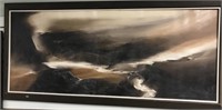 24" x 52" oil on canvas, antique frame, painting o