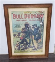 Framed "Bull Durham" Tobacco Advertising