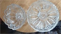 Vintage Lot of 2 Clear Glass Bowls