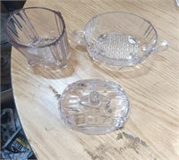 Lot of 2 Pcs. of Vintage Purple Tinted Clear Glass