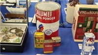 FOUR VINTAGE TINS CALUMET BAKING POWDER