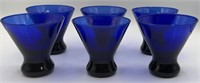 Set of 6 Cobalt Blue Stemless Martini Glasses