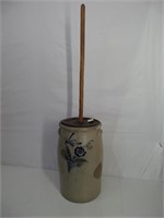 6 Gal. Decorated Stoneware Butter Churn