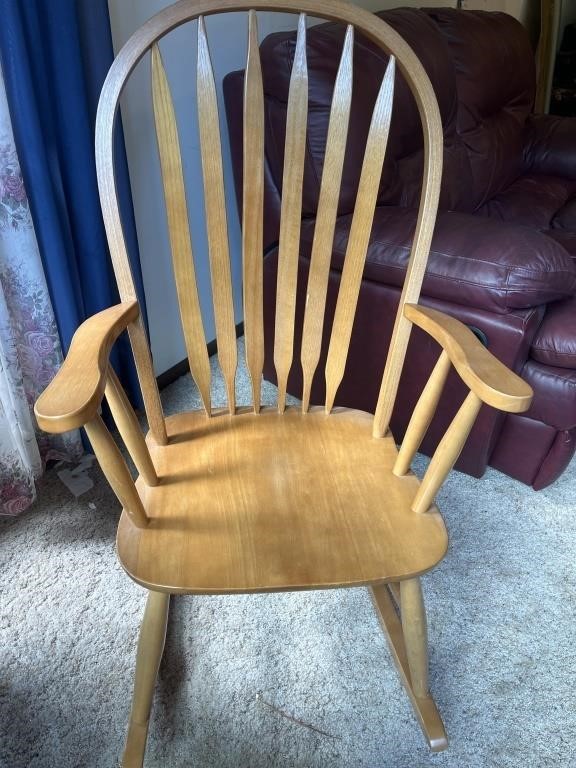 Oak Winsor style rocking, dining & swivel chairs