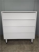 MCM White Wooden Chest of Drawers