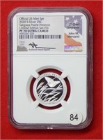 2020 S Tallgrass Prairie Silver Quarter NGC PF70