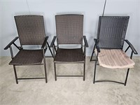 3 Folding Patio Chairs