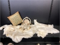 Rabbit Fur, Handwoven Storage Container, Dream