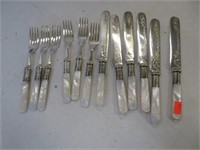 Mother of Pearl knife and fork set