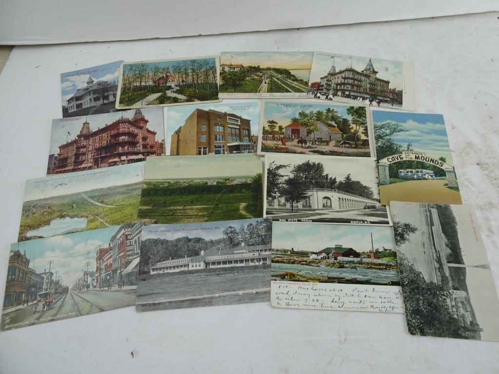 Lot of Misc. Wisconsin Vintage Post Cards - Fond