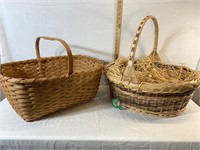 Large Wicker Market Basket Lot