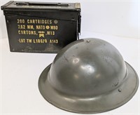 Canadian Army WW2 Helmet & Ammunition Box