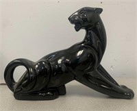 Mid Century Ceramic Black Panther Tv Lamp