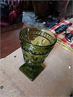 Collection of 13 vintage green water goblets