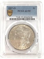 1897-O Morgan Dollar, PCGS AU55