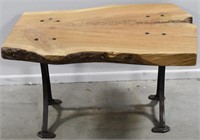 Industrial Coffee Table With Wood Top