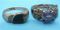 (2) STERLING SILVER LADIES RINGS SIZE 6 & 6.5