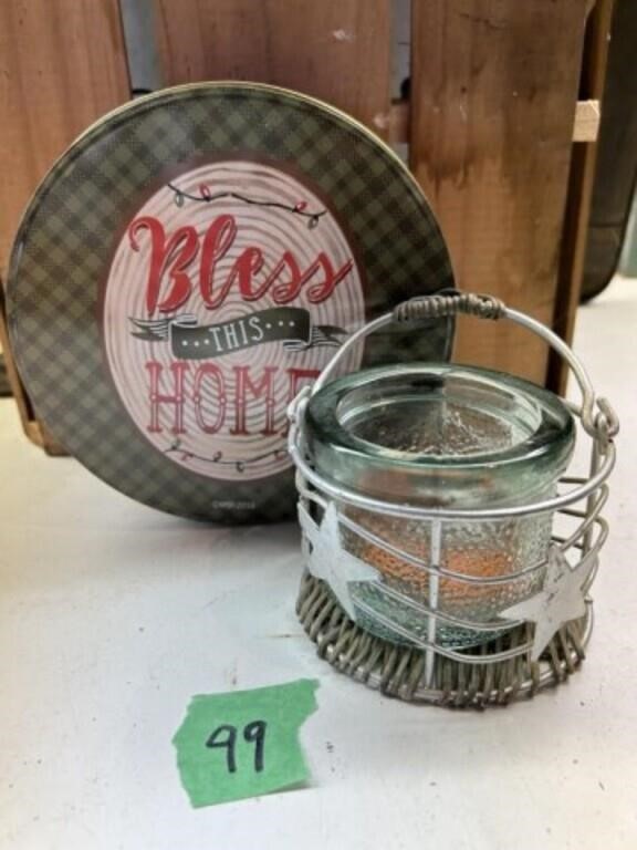 Tin reel & Candle holder