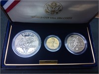 World Cup 1994 three coins proof set $5 gold coin