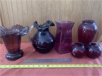 Purple and Red glass collectible lot