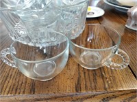 set of glasses and  bowl