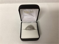 10K White Gold Ring with Diamonds