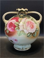 Ornate Nippon Hand Painted 8.5 Inch Vase