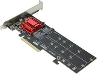 RIITOP Dual NVMe PCIe Adapter, M.2 NVMe SSD to PCI