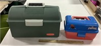 Rubbermaid cooler & plastic Spiderman tacklebox