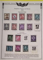 1954-61 Presidents and Patriots Stamp Sheet