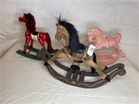 Three home accent rocking horses