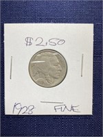 1928 buffalo nickel coin