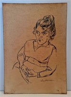 Max Beckmann Handmade Drawing On Carboard