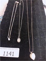 (2) lockets, necklace