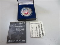 1999 Colorized American Eagle 999 Fine Silver $1
